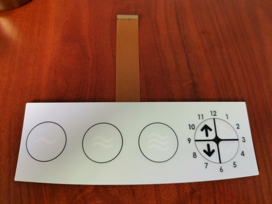 LED 1.0mm পিচ 3 কী সহ লং Zif FPC মেমব্রেন সুইচ কীপ্যাড